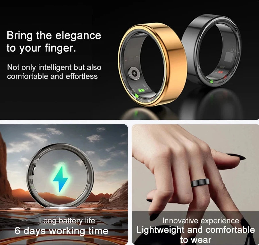 Smart Ring for Women & Men, Fitness Tracker Ring, Step Counter, Calorie Tracking